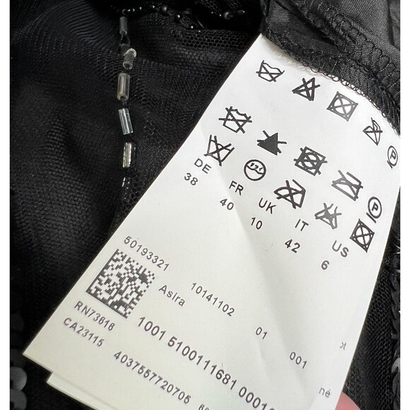 BOSS ORANGE Hugo Boss Black Sequin Cocktail Sheath Dress Short Sleeve Size 6 - Picture 10 of 15